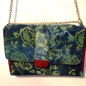 NWT Ashley Stewart denim flap bag